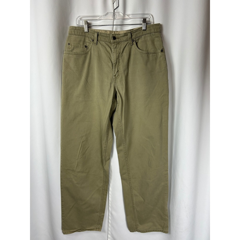 Levi's White Tab Khaki Tan Denim 100% Cotton Jeans Straight Leg Workwear 34x34